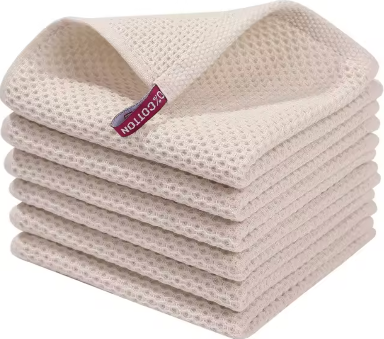 Waffle Weave Cotton Kitchen Towels