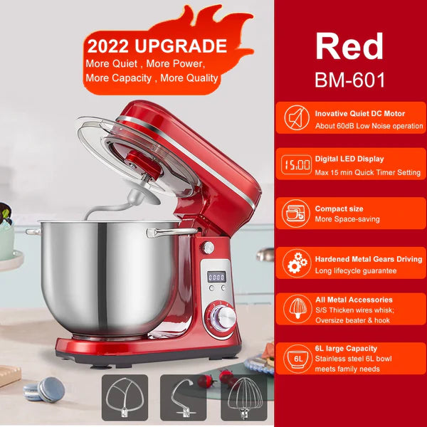 6-Speed 1200W Kitchen Stand Mixer